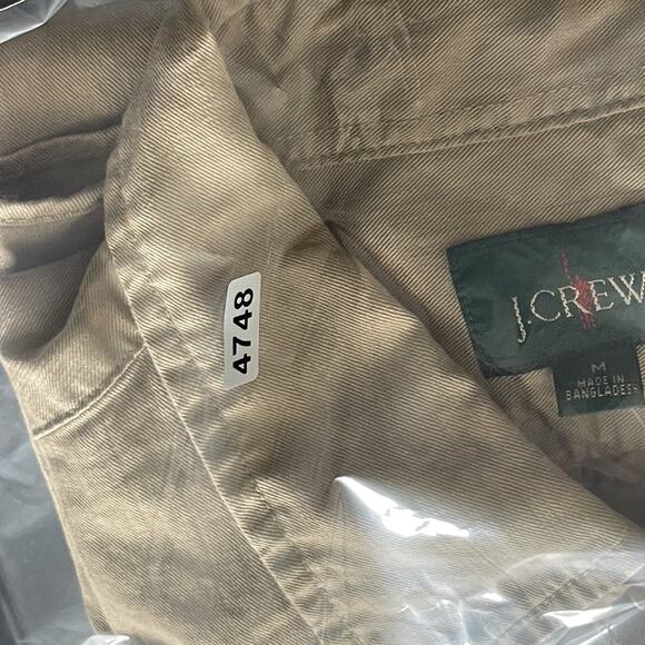 J Crew Oarsman Shirt Mens Medium Beige Button Up Cotton Twill Safari Outdoor NEW - Picture 14 of 14